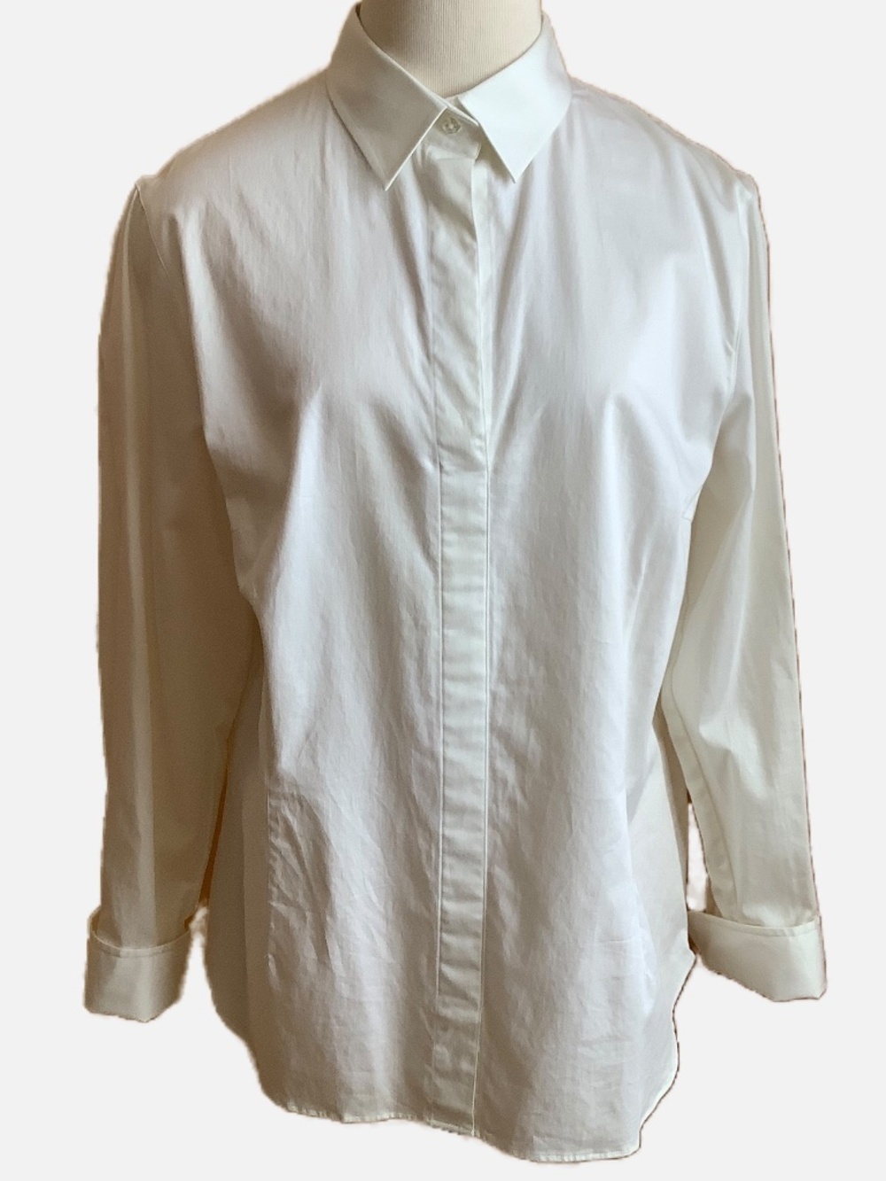 EMANUEL BERG White Tailored Button Down Shirt Size 16 NWT Classic